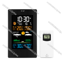 Wireless Color Display Weather Station 3389, Indoor Outdoor Temperature Humidity Meter, Multi-Function Electronic Alarm Clock