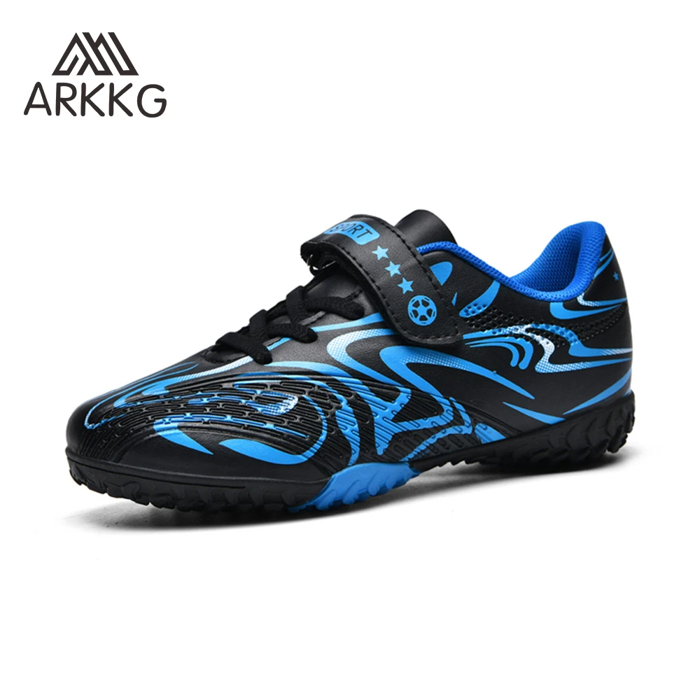 ARKKG Men Soccer Shoes Kids Football Ankle Boots Children Leather Soccer Training Sneakers Outdoor Football Cleats Shoes