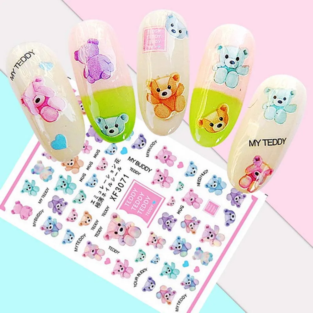 manicure tool Decals Accessories Exquisite design 3D Nail Art Stickers Cute bear decorations sticker Art decorations sticker