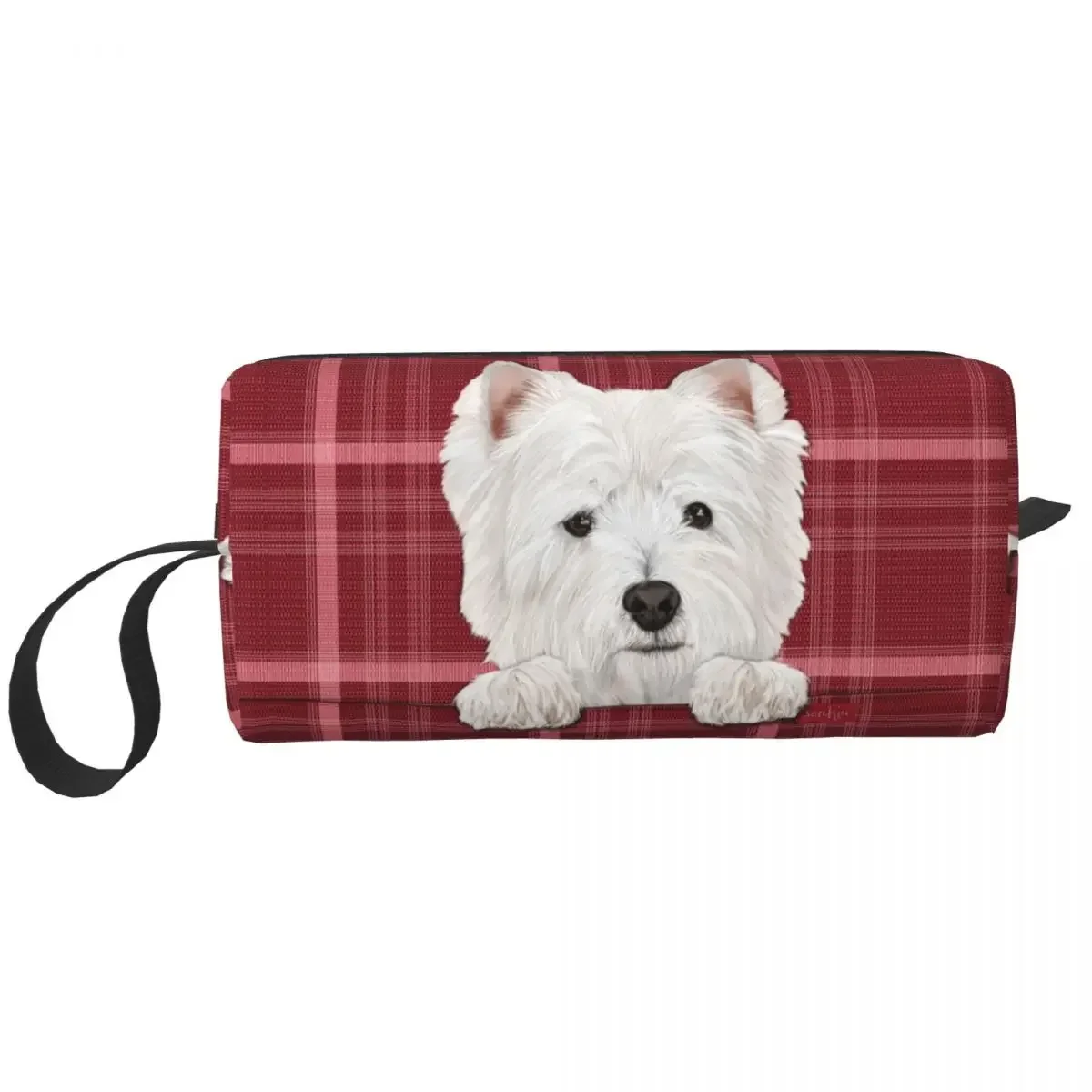 Custom West Highland White Terrier Dog Toiletry Bag for Women Westie Makeup Cosmetic Organizer Lady Beauty Storage Dopp Kit Case