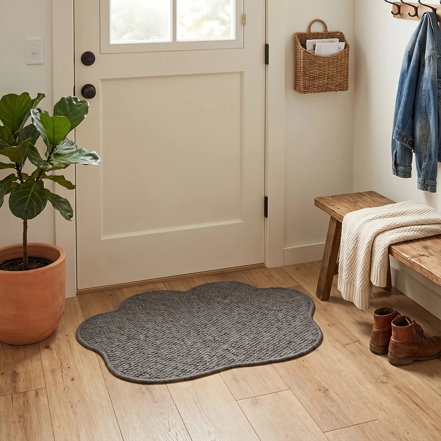 Door Mat Outdoor/indoor Rugs Faux Jute Doormat Super anti-slip washable suitable for use at bathroom and toilet doorways Rug