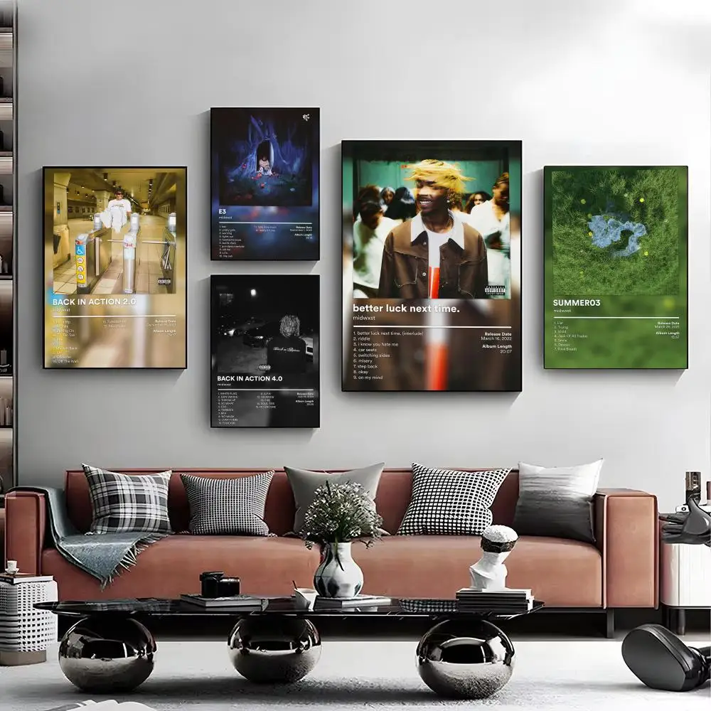 Popular Singer M-Midwxst Poster Modern Minimalist Wall Art Prints for Bedroom Living Room Room Decor Aesthetic Gift