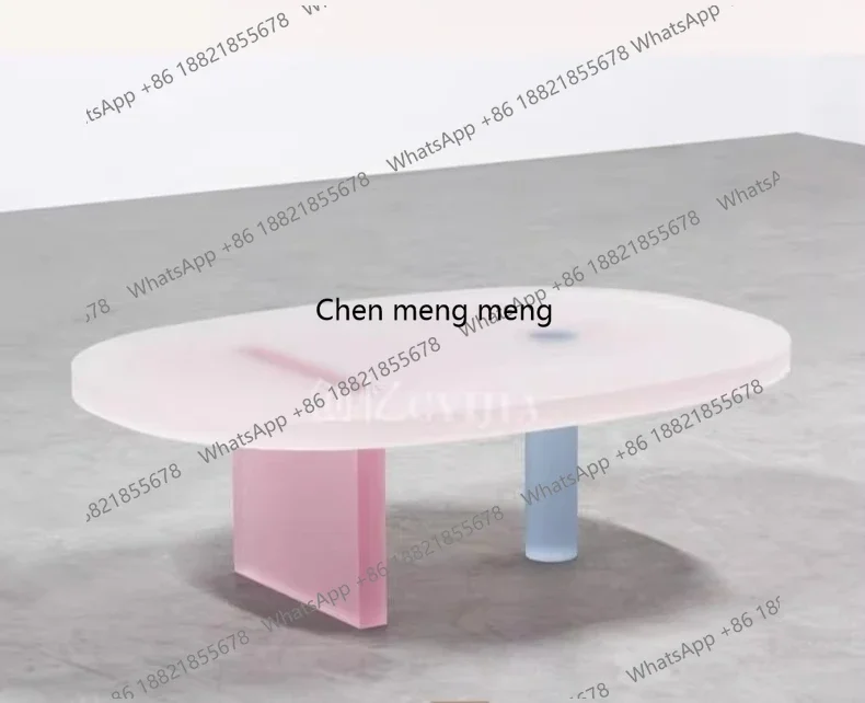 z183 Acrylic custom matte gradual change round coffee table club art small table living room