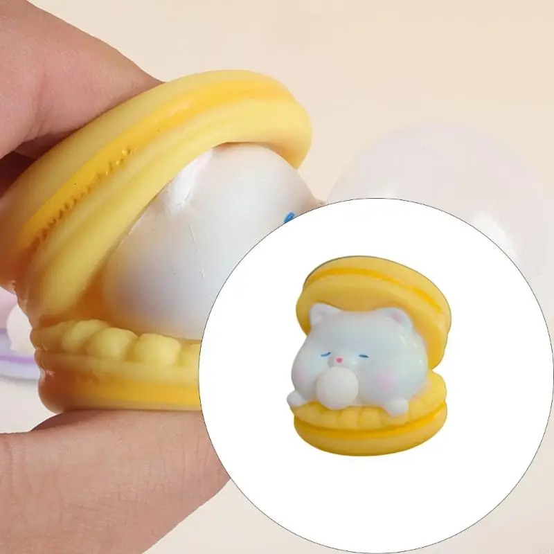 كرتون معكرون فقاعة الهامبرغر ضغط لعبة الإجهاد الإجهاد Decors Decors Decors Gift A2ub