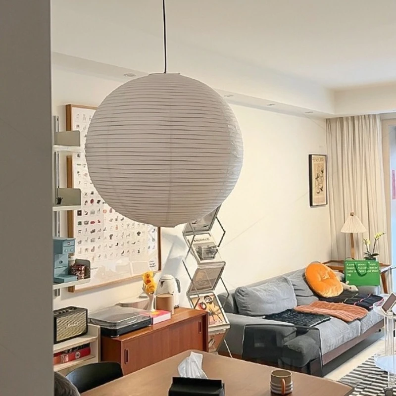 Xuan Paper Chandelier Japanese Retro Ceiling Lamp Living Room Restaurant Bar Counter Pendant Light Home Decor Items LED Lights