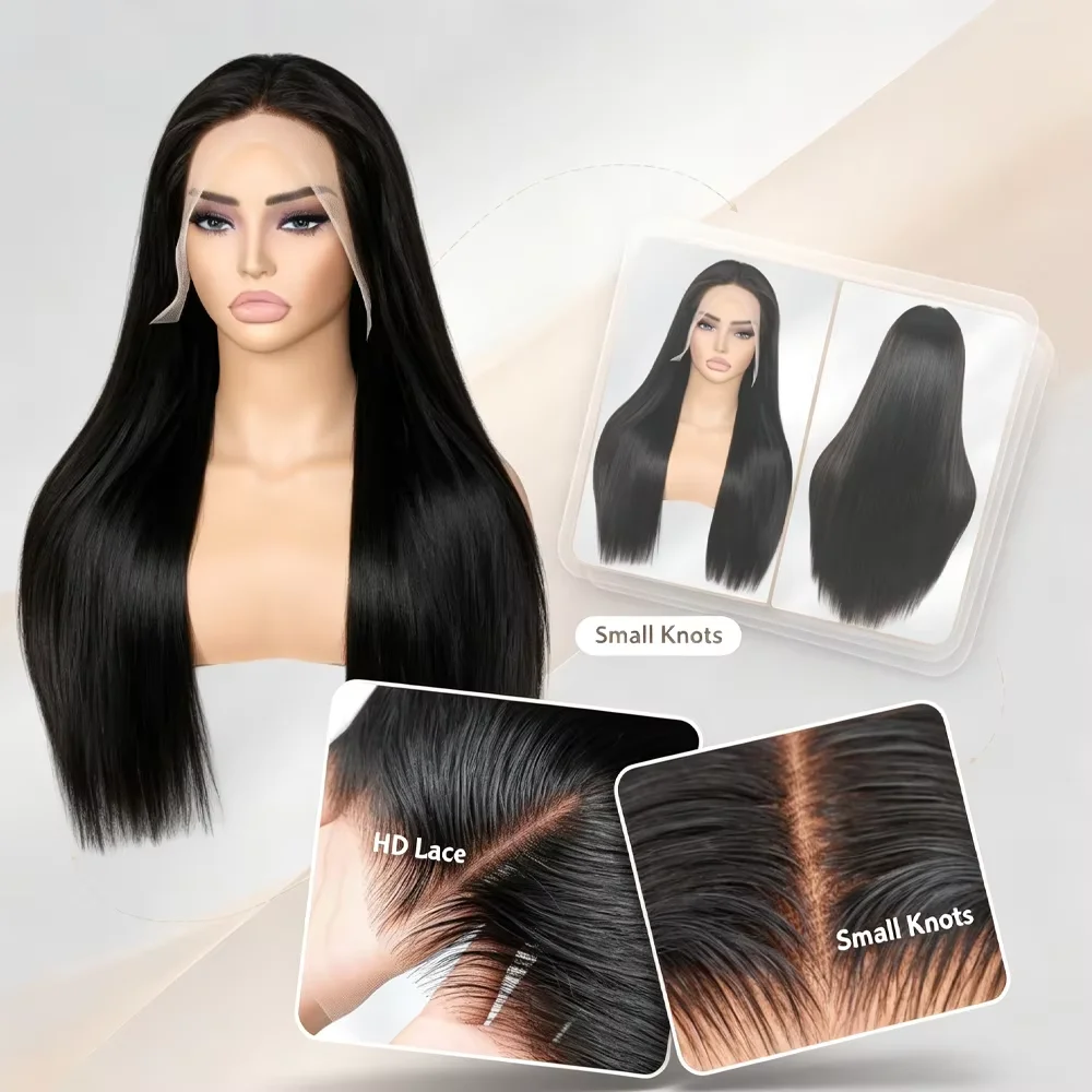 Natural Color 13x6 HD Lace Front Human Hair Wigs Glueless 5x5 HD Lace Closure Wig Go Ready To Wear Straight Human Hair Wigs For Women