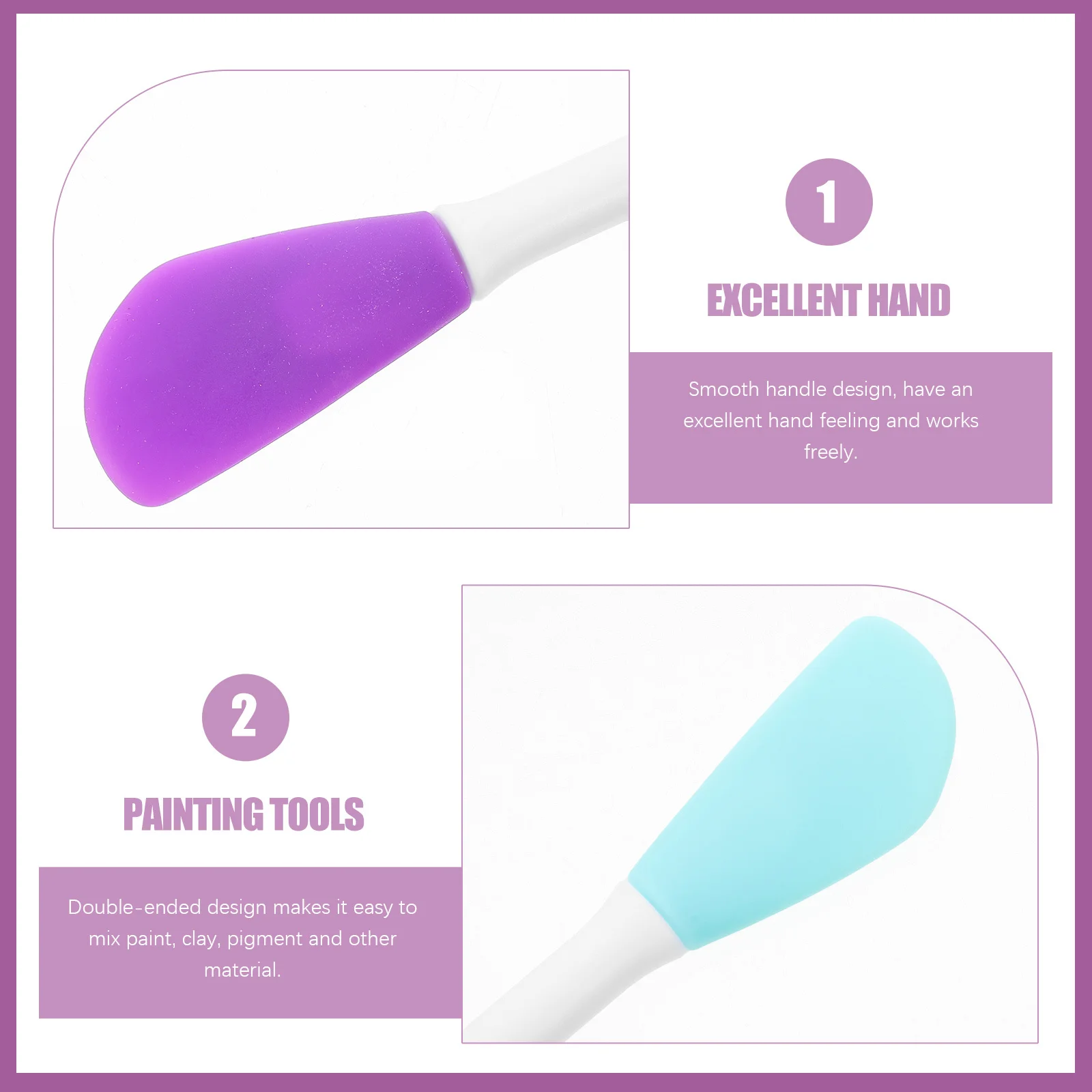 

8Pcs Double-Headed Oil Painting Scrapers Smooth Handle Mixing Spatulas Lightweight Portable Tools for Art Painting Clay Pigment
