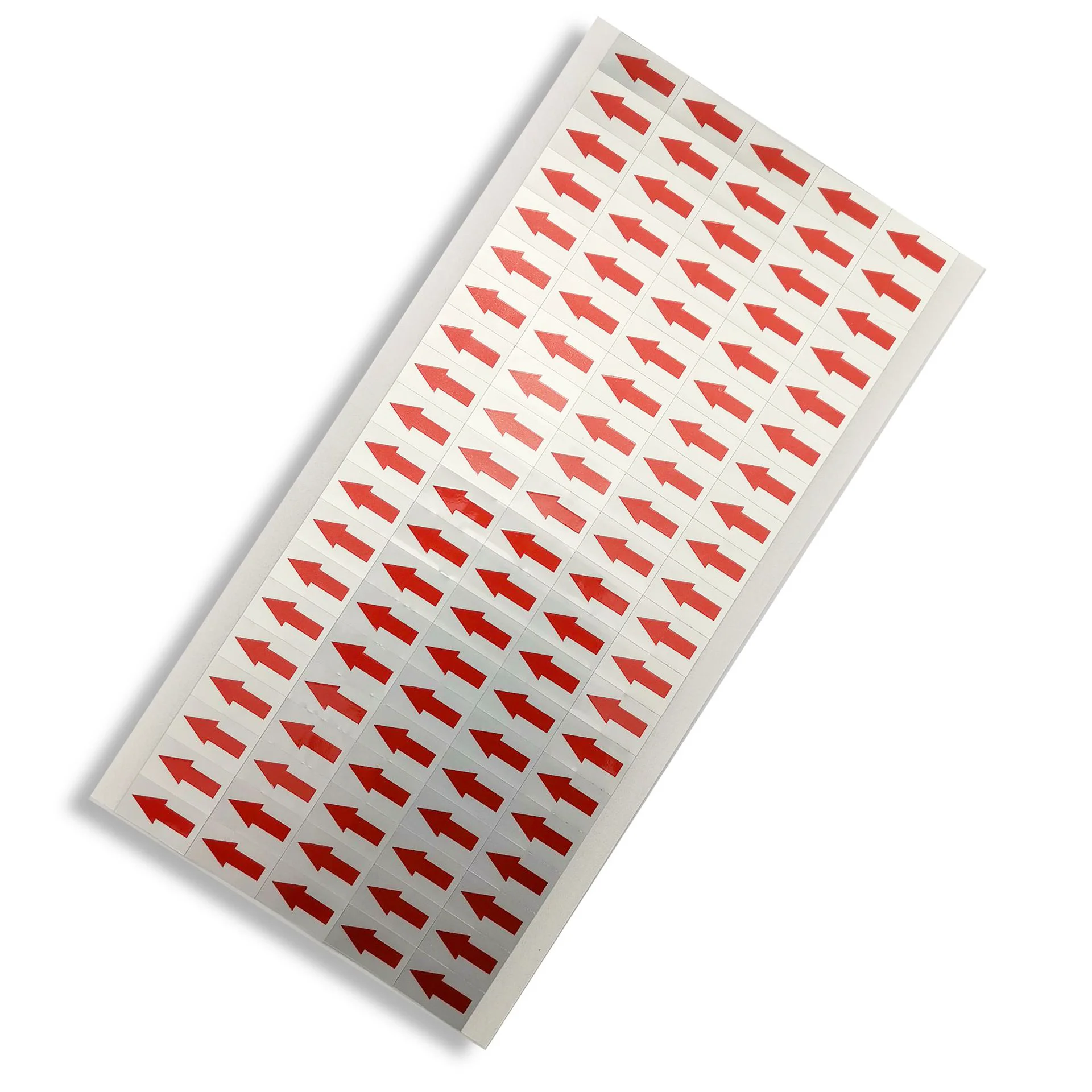Etiqueta de flecha roja de 14x8mm, pegatina de plata mate 200 piezas, etiqueta de producto defectuoso, marca pequeña autoadhesiva no calificada