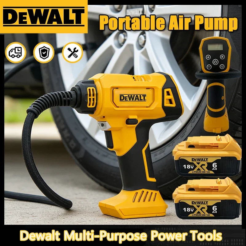 2026 NEw DEWALT Automatic Tire Inflator Battery Air Compressor Cordless Electric Pump with Digital Pressure Gauge for Car Bike