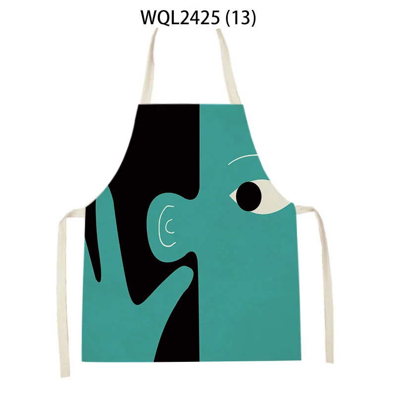 Cartoon Abstract Characters Apron Adult Kids Home Cooking Apron Household Cleaning Pinafore Custom Apron Bib Cleaning Tools