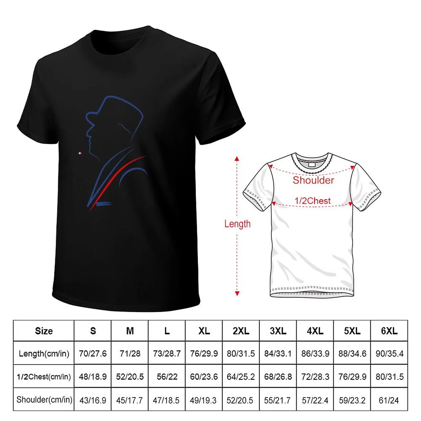 General De Gaulle French Head of State / Tricolor T-Shirt Stylish Print Short Sleeve Tee