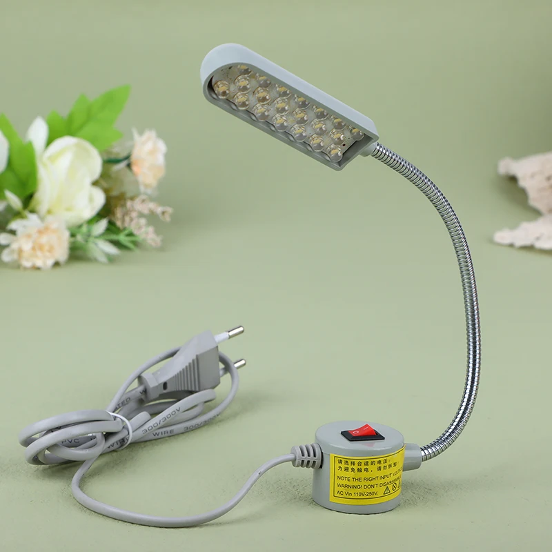 1Pc 10/20/30 LED Sewing Machine Lamp 360 Flexible Adjustable Gooseneck Work Lamp Industrial Lights With Base For Workbench