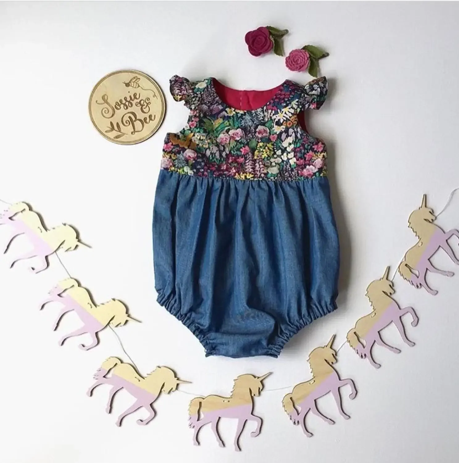 Unicorn Wood Chips Nordic Kids Room Decoration DIY Baby Mobiles Blackout Drapes Children bedroom Decor Wall Garland Wind Chimes