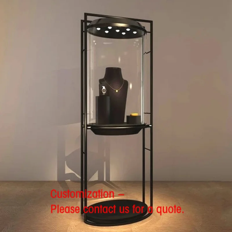 custom.Luxury Modern Glass Jewelry with LED Lighting and Easy Assembly Retail Stores