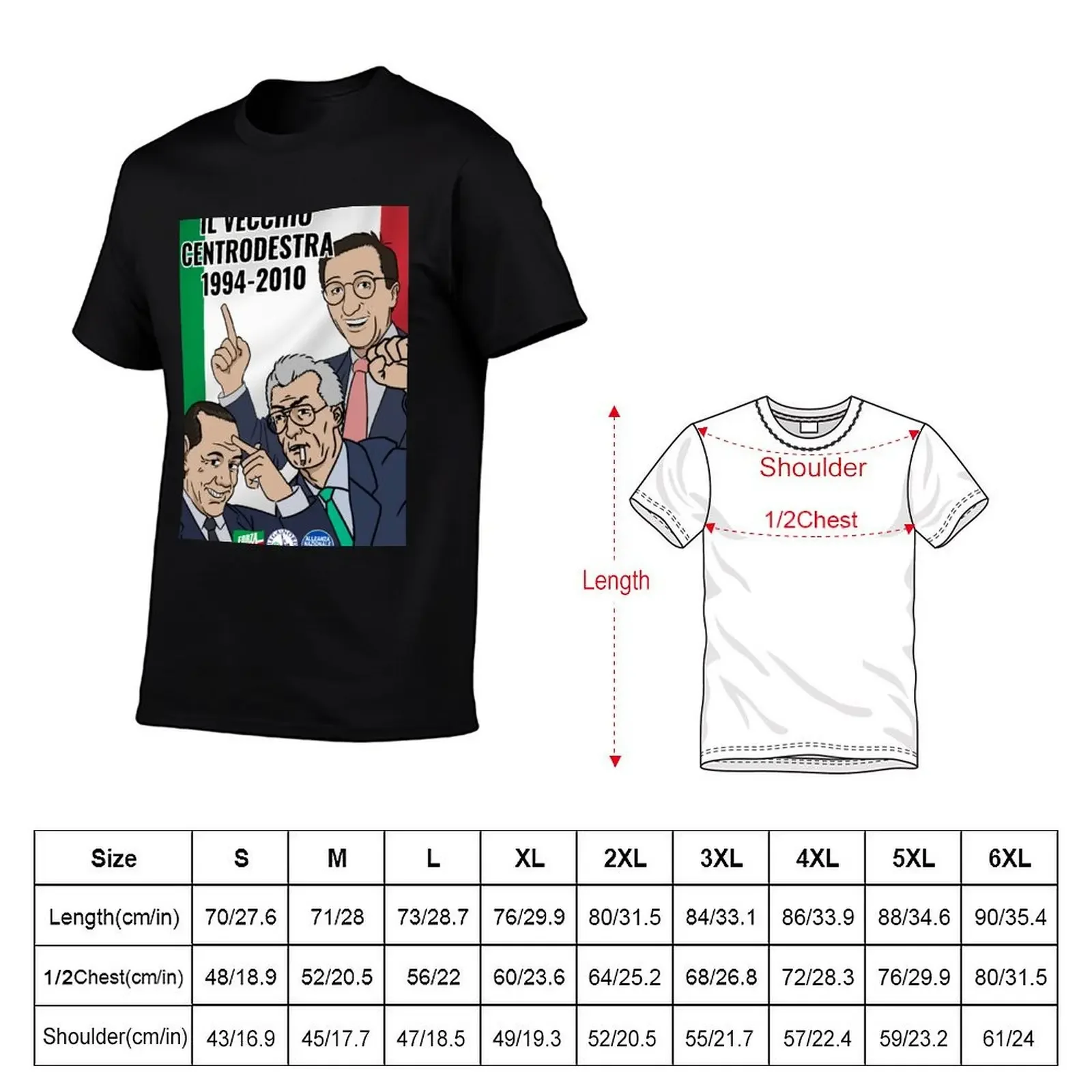 Il vecchio centrodestra italiano con Berlusconi Fini e Bossi T-Shirt plus size clothes quick drying mens graphic t-shirts anime