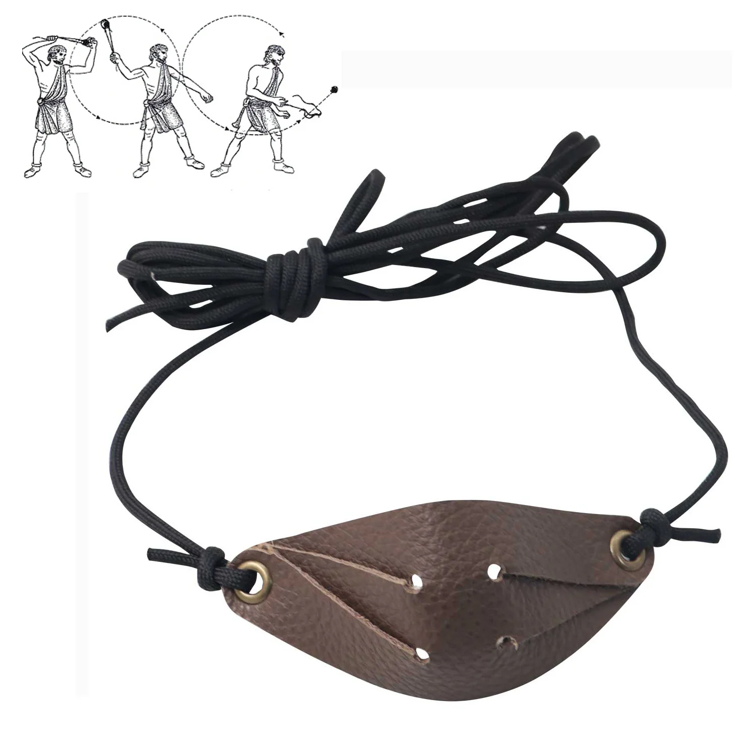 Outdoor Sling Leather Traditional Shepherd Hunting Slingshot Survival Camping Entertainment Throwing Stone Hand Catapult Tool