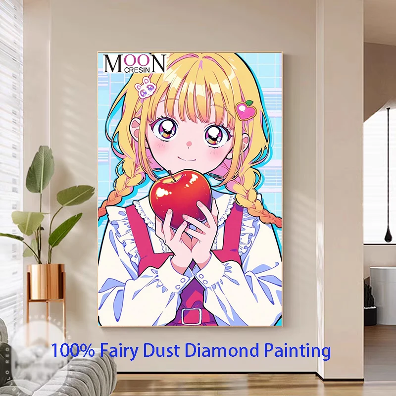 

Colorful Short Hair 5D Fairy Dust Square Full Diy Diamond Painting Cross Stitch Embroidery Mosaic Home Decor Picture Rhinestones