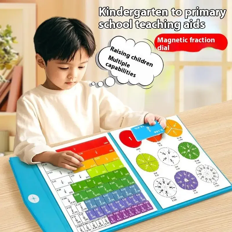 1 Set Piastrelle per frazioni magnetiche per bambini e cerchi di frazioni Manipolatori matematici per giocattoli educativi per frazioni magnetiche elementari