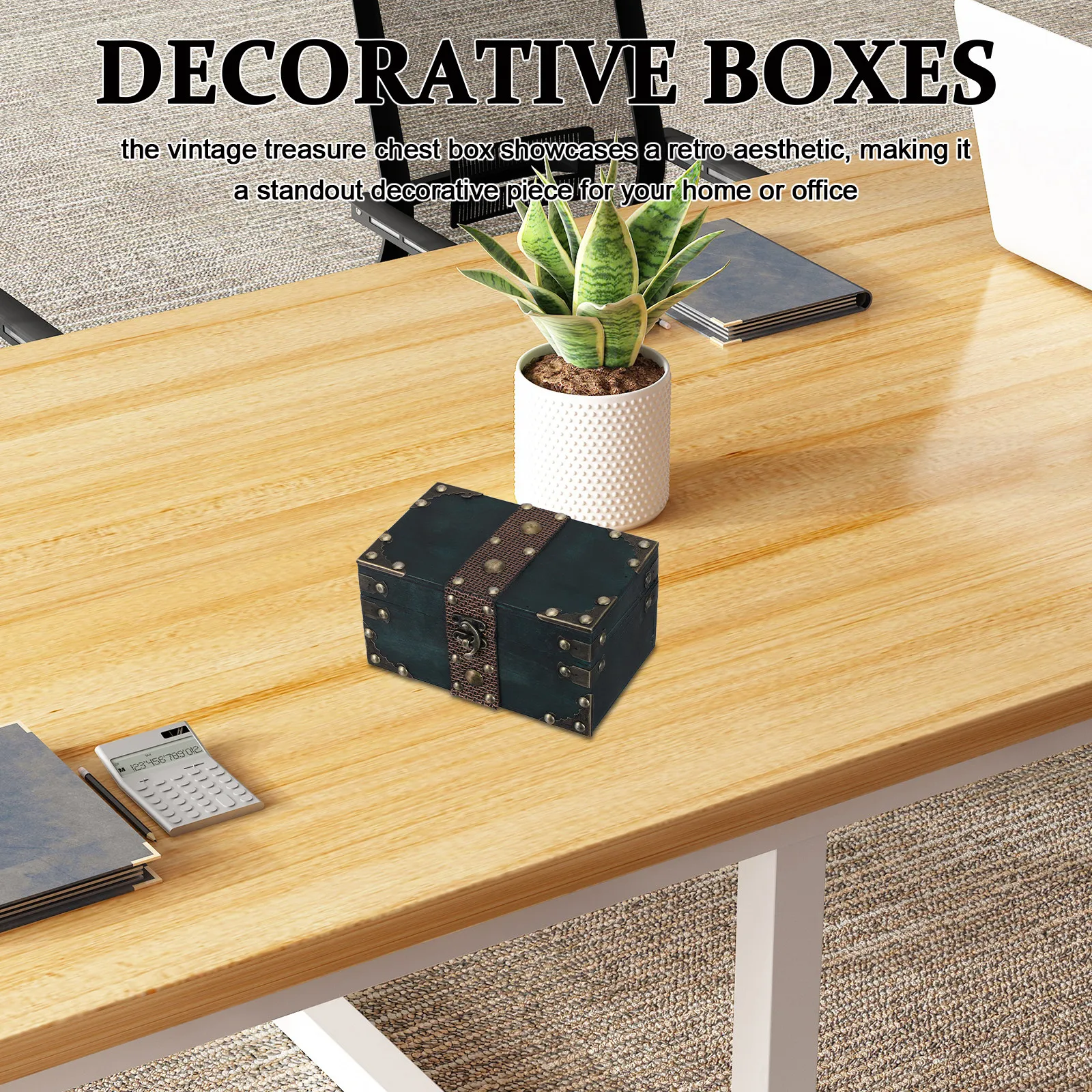 

Винтажный сундук для драгоценностей, темно-зеленый, с замком, деревянный, для хранения, ретро-декоративный органайзер для дома, маленький футляр для памятных вещей