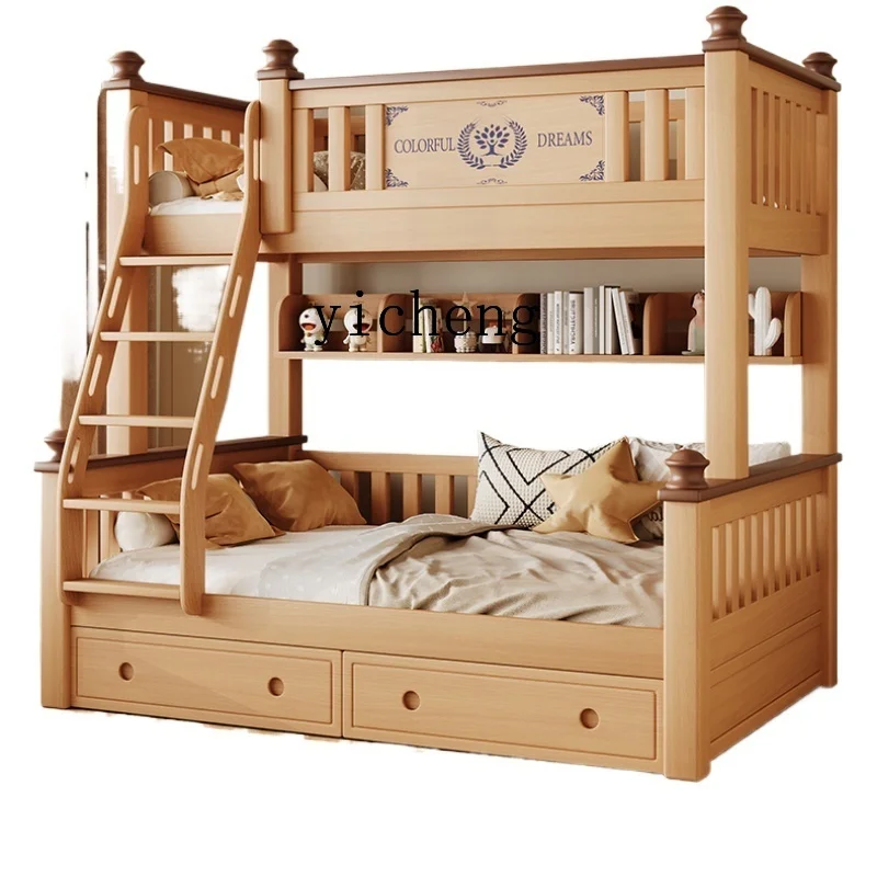 ZF Bunk Bed Solid Wood Adult's Bed Height-Adjustable Bed Mother and Child Children's Upper and Lower Bunk