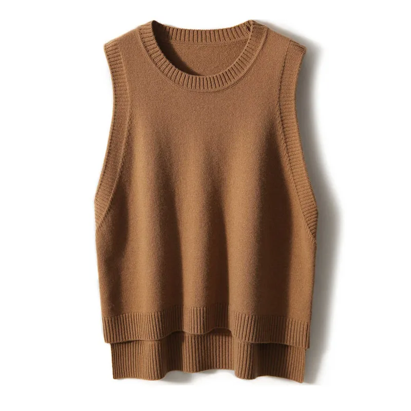 

Модная черная верхняя одежда с круглым вырезом, свитера, вязаный женский свитер, жилет без рукавов, вязаный свитер, жилет, женские топы Sueter Feminino Q1704