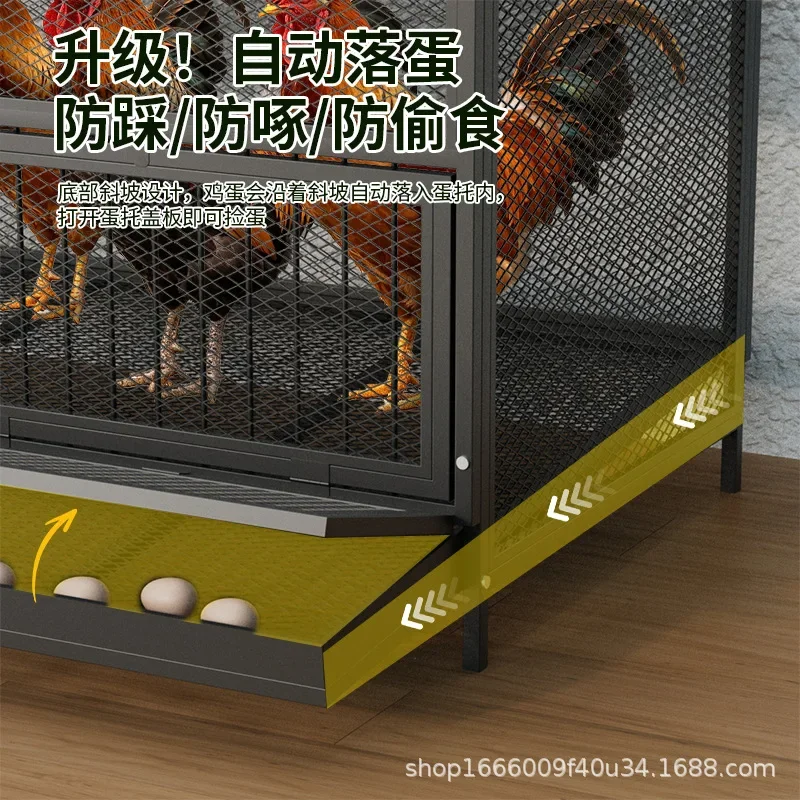 Chicken cage Household large anti-mouse and anti-snake bold mesh chicken cage Outdoor with canopy Encryption with egg tray