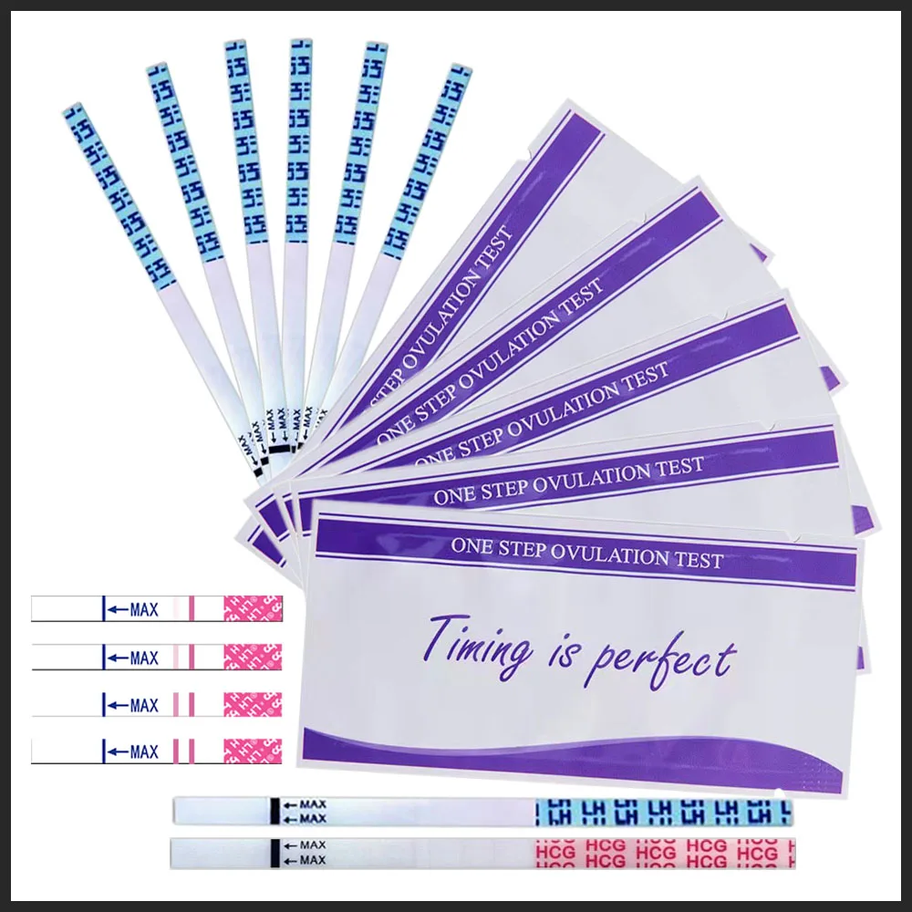 20+10 Pcs/Set Female Urine Ovulation Self Test Strips Kit Predictor Fertility Stick LH Pregnancy Test Response Over 99% Accuracy