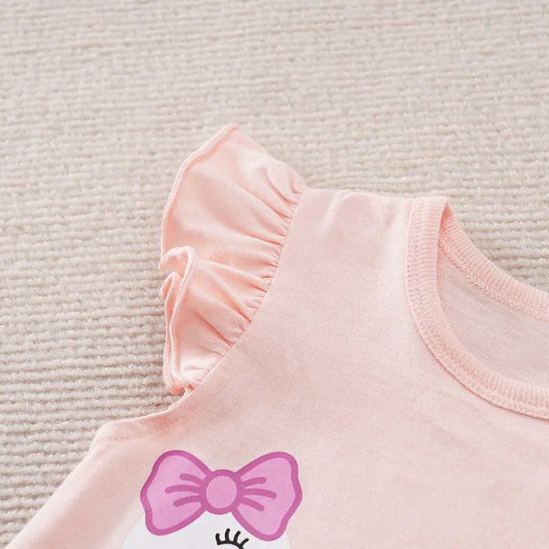 Summer Fashion Girl Cute Cartoon Swan Cotton Comfortable Casual Sleeveless Round Neck Baby Bodysuit