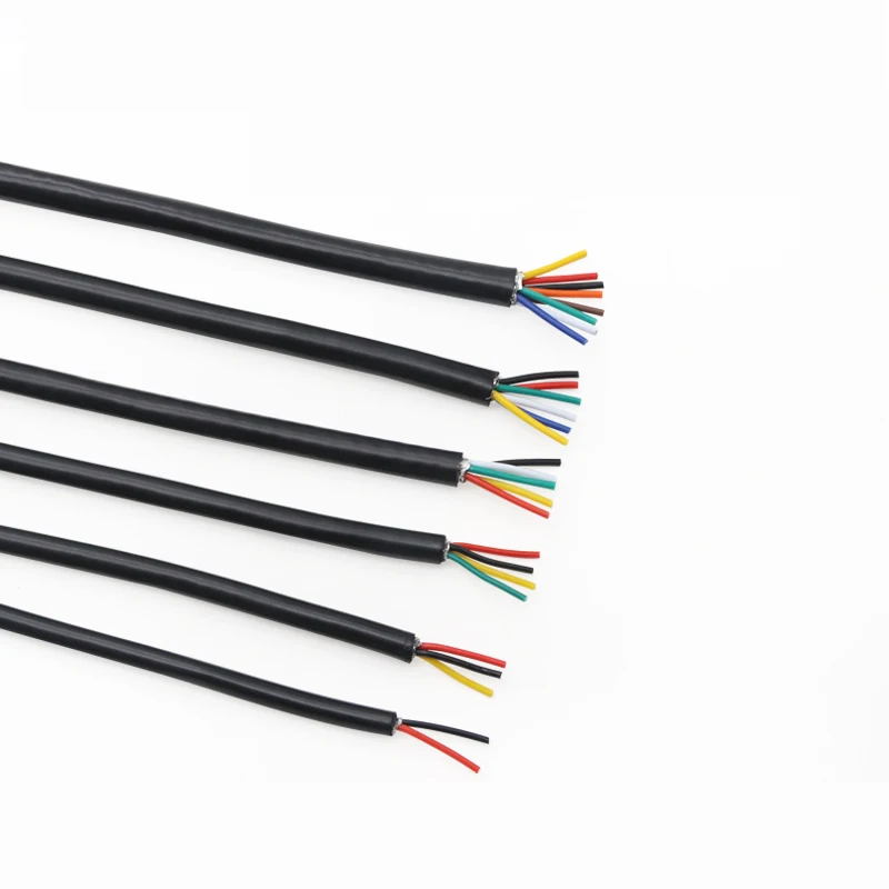 3/5/10M Multi-Core Shielded Wire 2/3/4/5/6/8/10/12/15/16/20/25Core With AL Aluminum Foil Braided Shielded Wire Signal Wire 26AWG