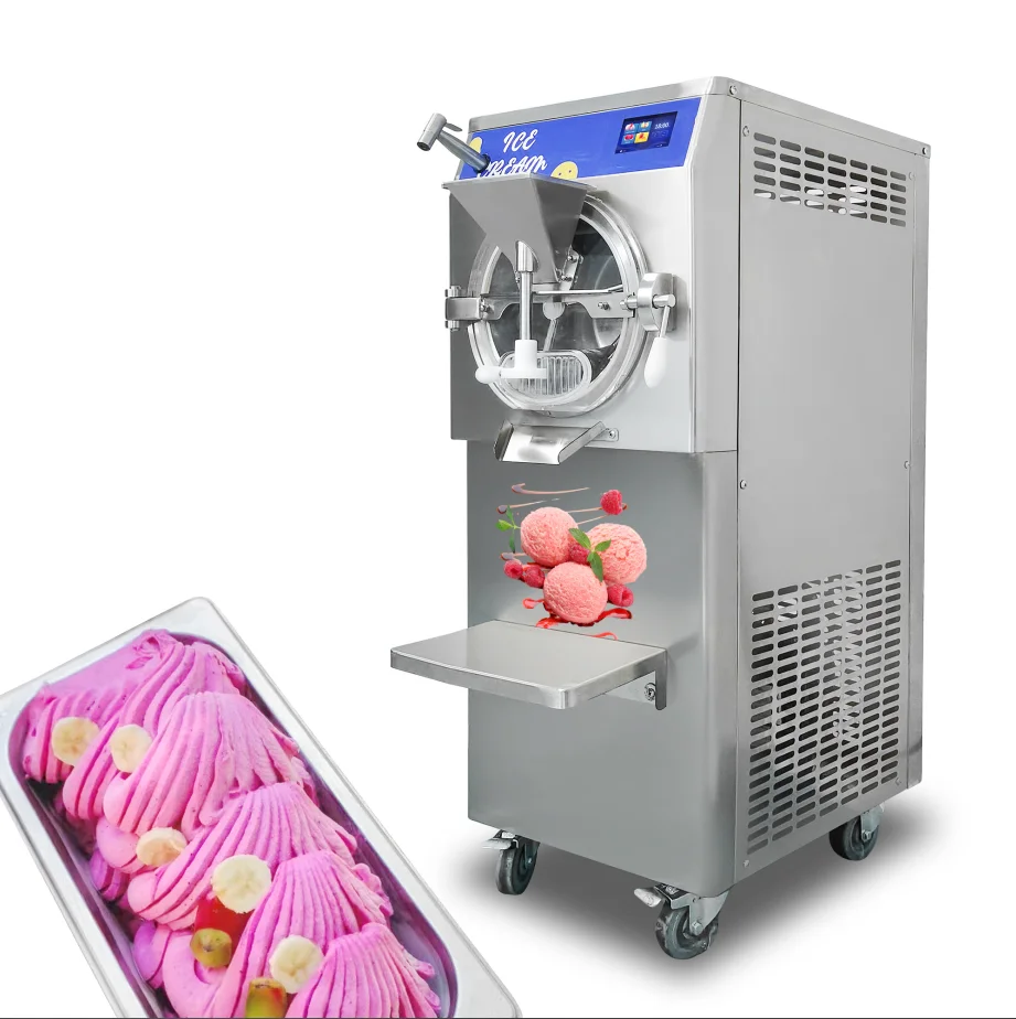 56L H Commercial Hard Ice Cream Machine Italian Gelato Maker 10 Program Batch Freezer for Ice Cream Shop Customize