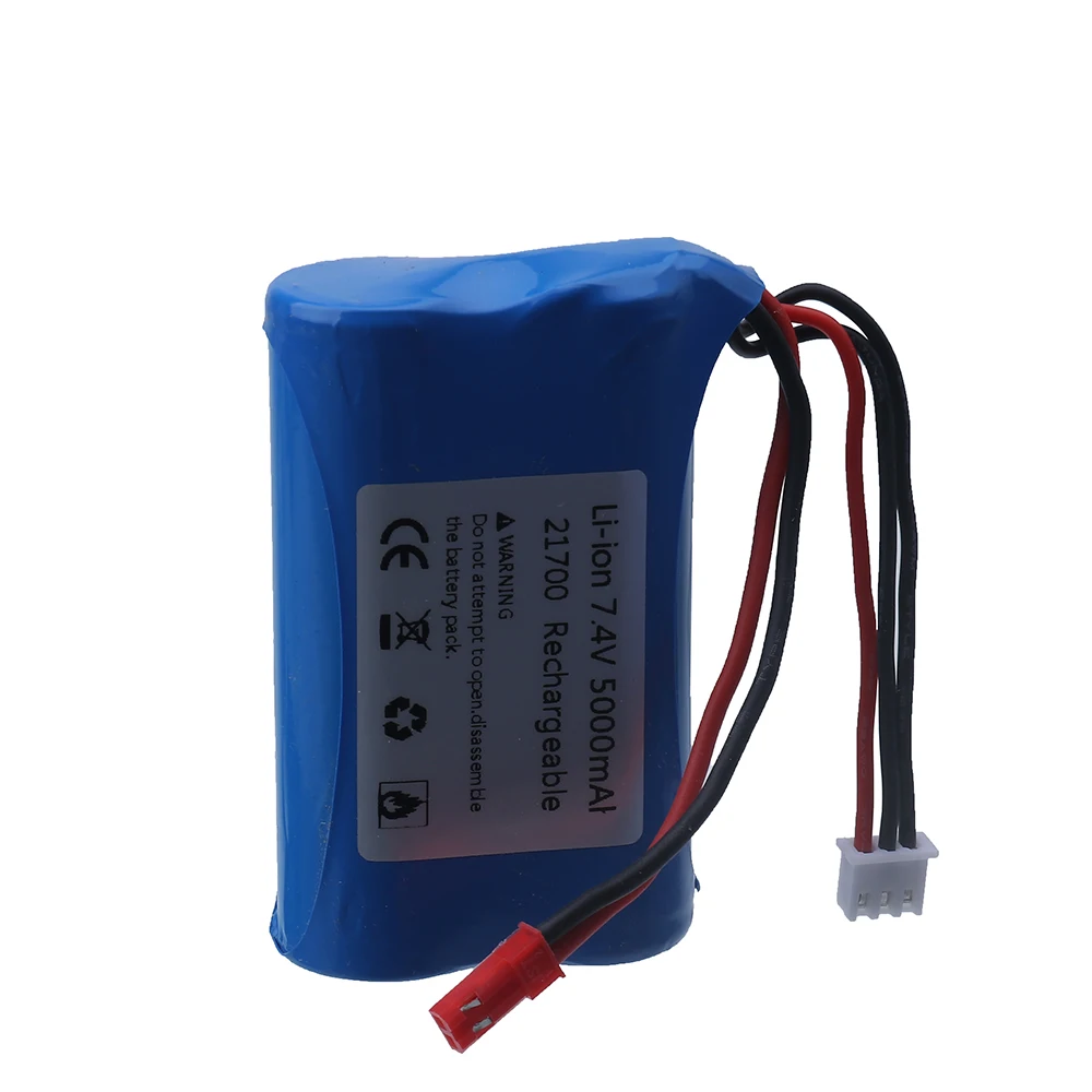 (Enchufe JST) batería de iones de litio de 7,4 V 5000mAh para Control remoto, coches de carreras todoterreno, camiones, piezas de juguetes, batería de 7,4 V para helicóptero RC