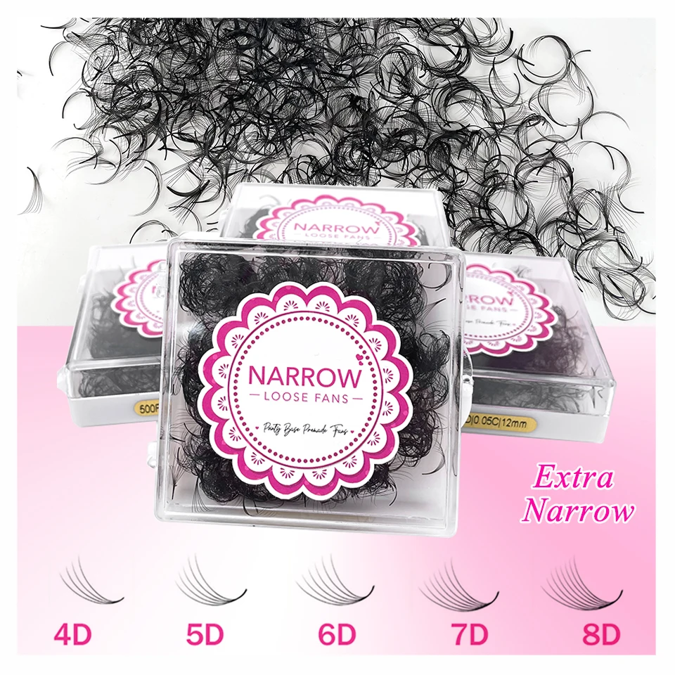 

4D 5D 6D 7D 8D Extra Narrow Fans Lashes Medium Stem Pointy Base Eyelash Extension Premade Volume Loose Narrow Fan Lash Extension