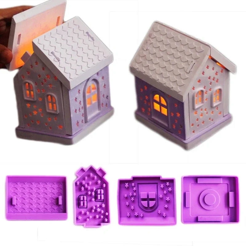 Starry Snow House Holder Mold Flexible Star Snow House Stand Mold Candlesticks Mould