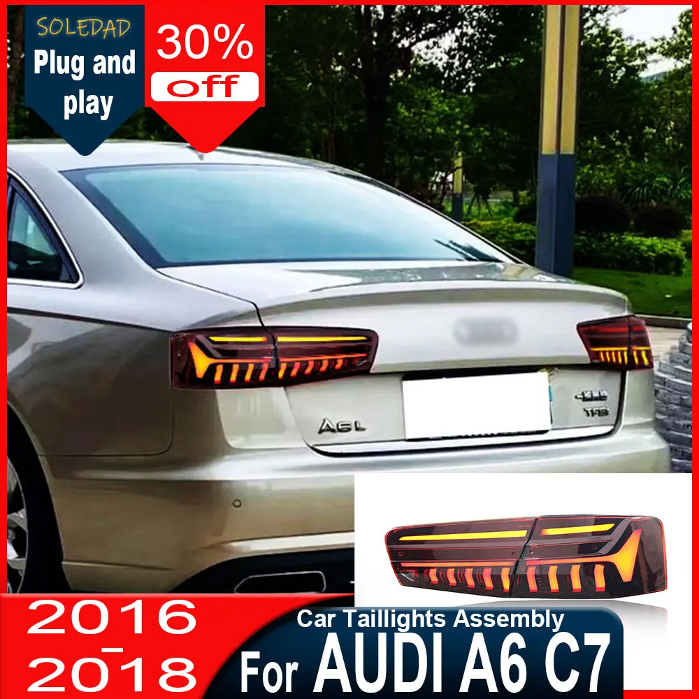 

Car Tail light for Audi A6 C7 LED Tail Light 2016 2017 2018 A6L Rear Fog Brake Turn Signal Automotive Accessories Plug and play