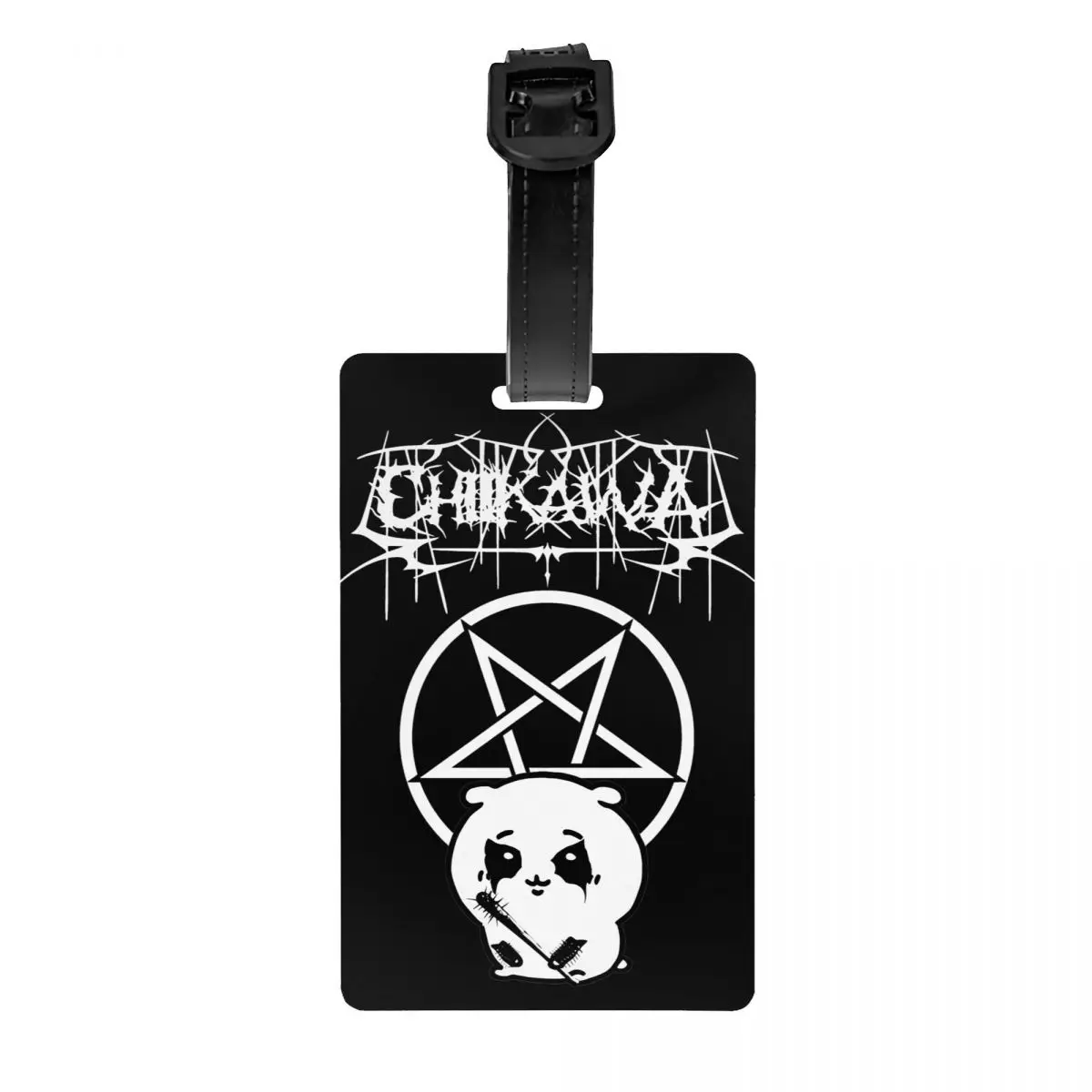 

Chiikawa черная металлическая багажная бирка с героями мультфильмов, дорожные аксессуары, держатель для этикеток, багажная бирка, имя, идентификатор адреса, бирки с именем багажа, подарок