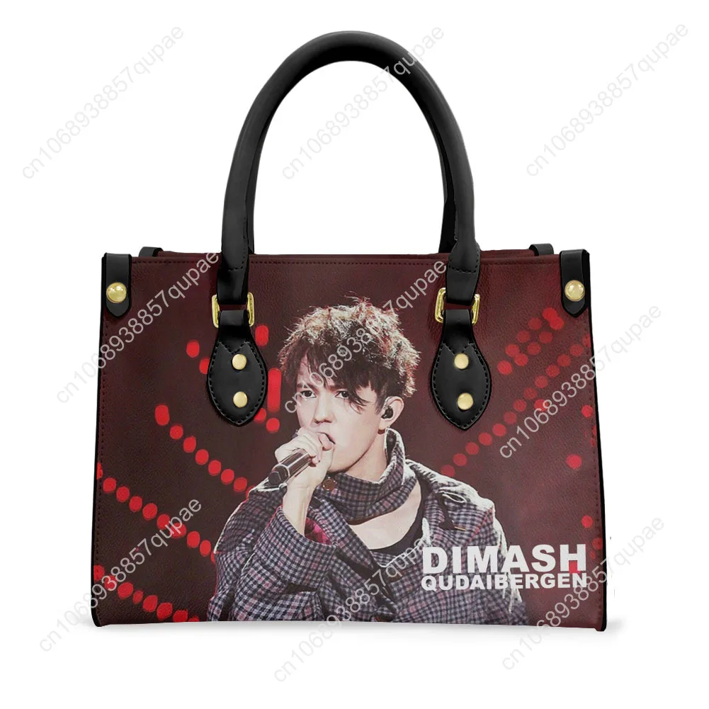 

Dimash Qudaibergen Tote Bag Purse Womens Mens Personalized Text Image PU Leather Handbag Business Shopping Gift Bags