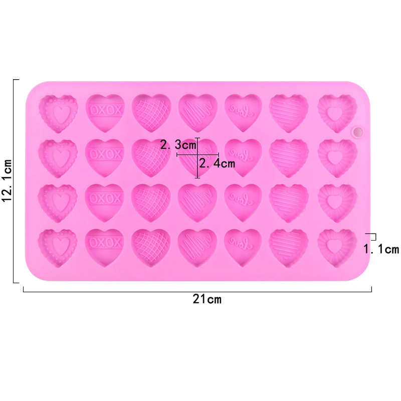 Heart Candy Chocolate Silicone Mold With Dropper For Valentines Day Gummy Wax Ice Cube Tray Cake Decoration Tool Cupcake Topper