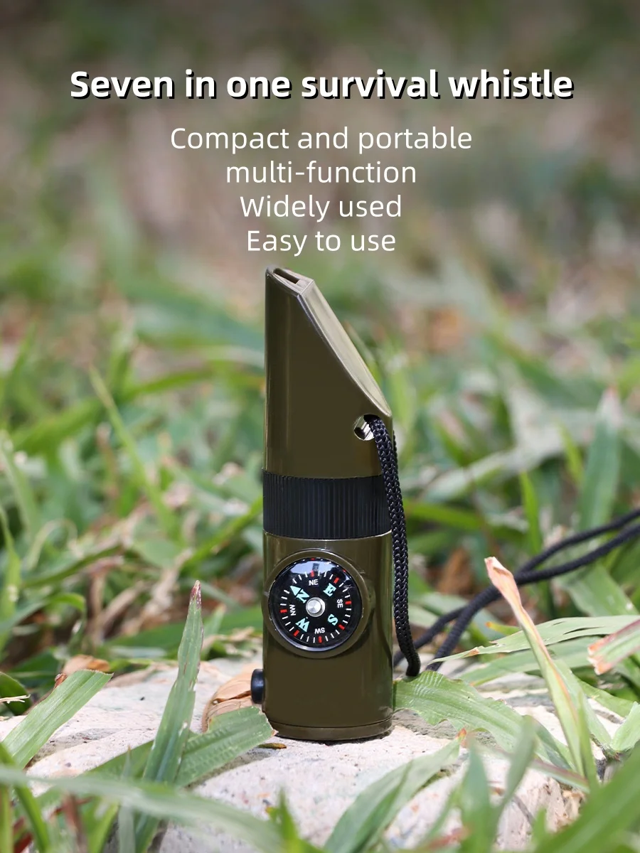 Outdoor Camping 7-in-1 Multi functional Whistle for Donkey Friends Survival Whistle with Flashlight, Thermometer, Compass image 3