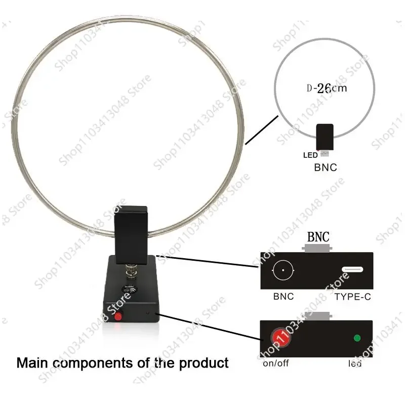 2025 New GA-800 Active Loop Antenna Short Wave Antenna 10KHz-159MHz HF Antenna with Portable Design for Radio