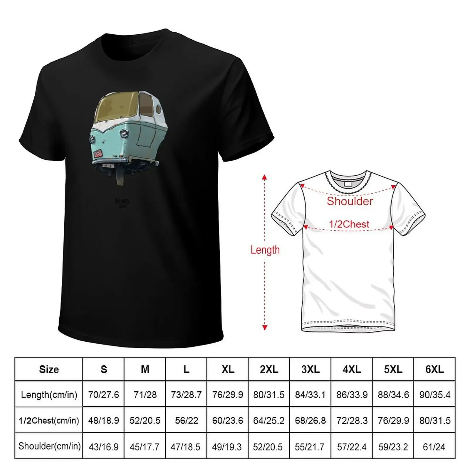 Flying car retro series - Wolgo Mini Van T-Shirt customs baggy shirts anime blue archive mens clothes