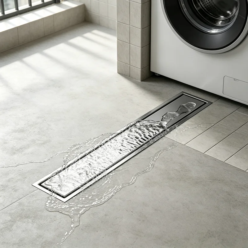 Long Floor Drain Bathroom Stainless Steel 304 Thickened Large Capacity Anti-odor Shower Room Rectangular Drainer