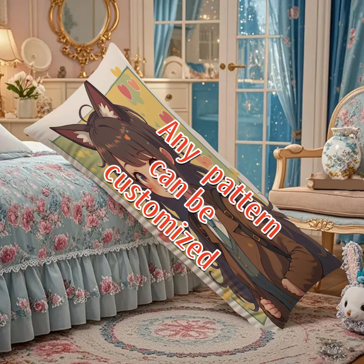 Custom Printed Extra Long Body Pillow-Only pillowcases  Accept Full Body Picture Upload Personalized Full Portrait Cushion