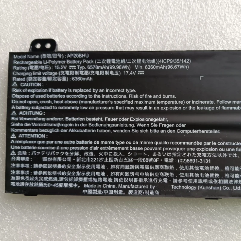 RozFaro AP20BHU KT.00408.002 Laptop Battery For Acer CONCEPTD 5 CN516-72G Predator TRITON 500 PT516-51S 500SE PT516-52S Notebook