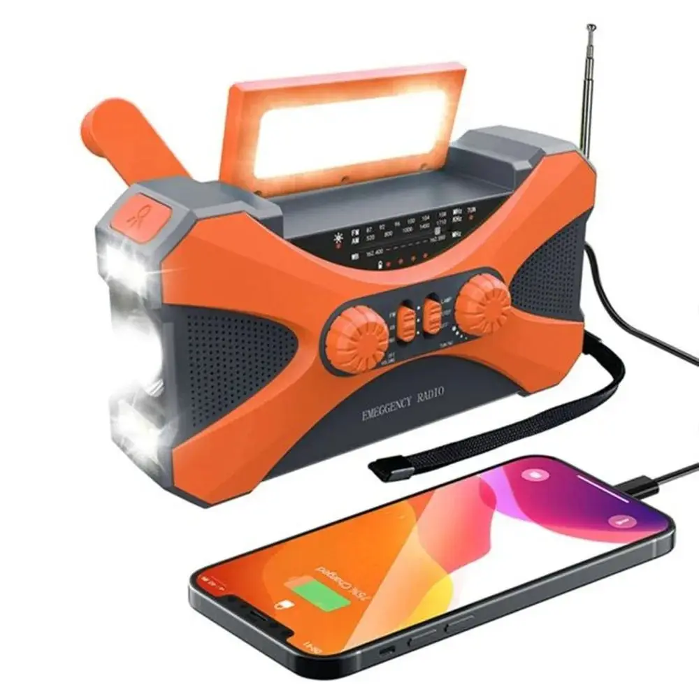

Hand Crank Emergency Radio Reading Lamps MultiFunctional AM/FM/WB Weather Radio High Brightness Portable Wireless Speaker
