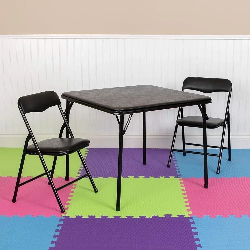 Juego de mesa y sillas cuadradas plegables para niños, juego de sillas para guardería y aulas, mesa de actividades para niños, 3 piezas