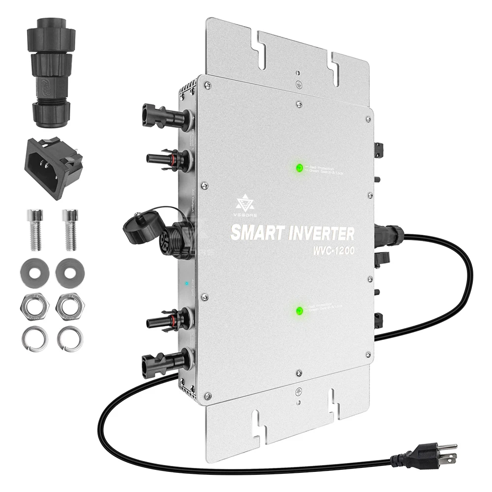 1200W 20-50VDC Single-Phase Solar Micro Inverter With Dual MPPT Design, Capable of Connecting 4 * 360W/2 * 600W Solar Panels