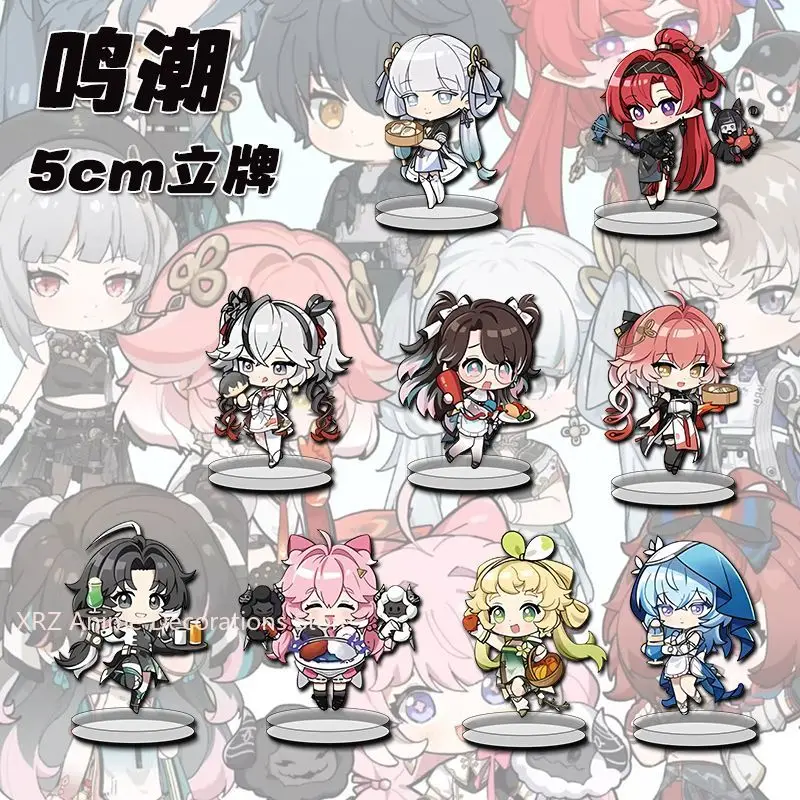 

9 шт. Q версия аниме фигурка Wuthering Waves Camellya акриловая подставка модель настольный декор коллекция фанатов Diy реквизит Рождественский подарок