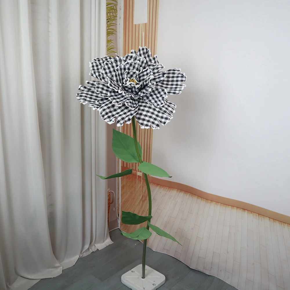 

Artificial Gingham Peony Simulation Flower, Grand Event Decoration, Photographic Props, Outdoor Wedding Supplies, Fake Flowers