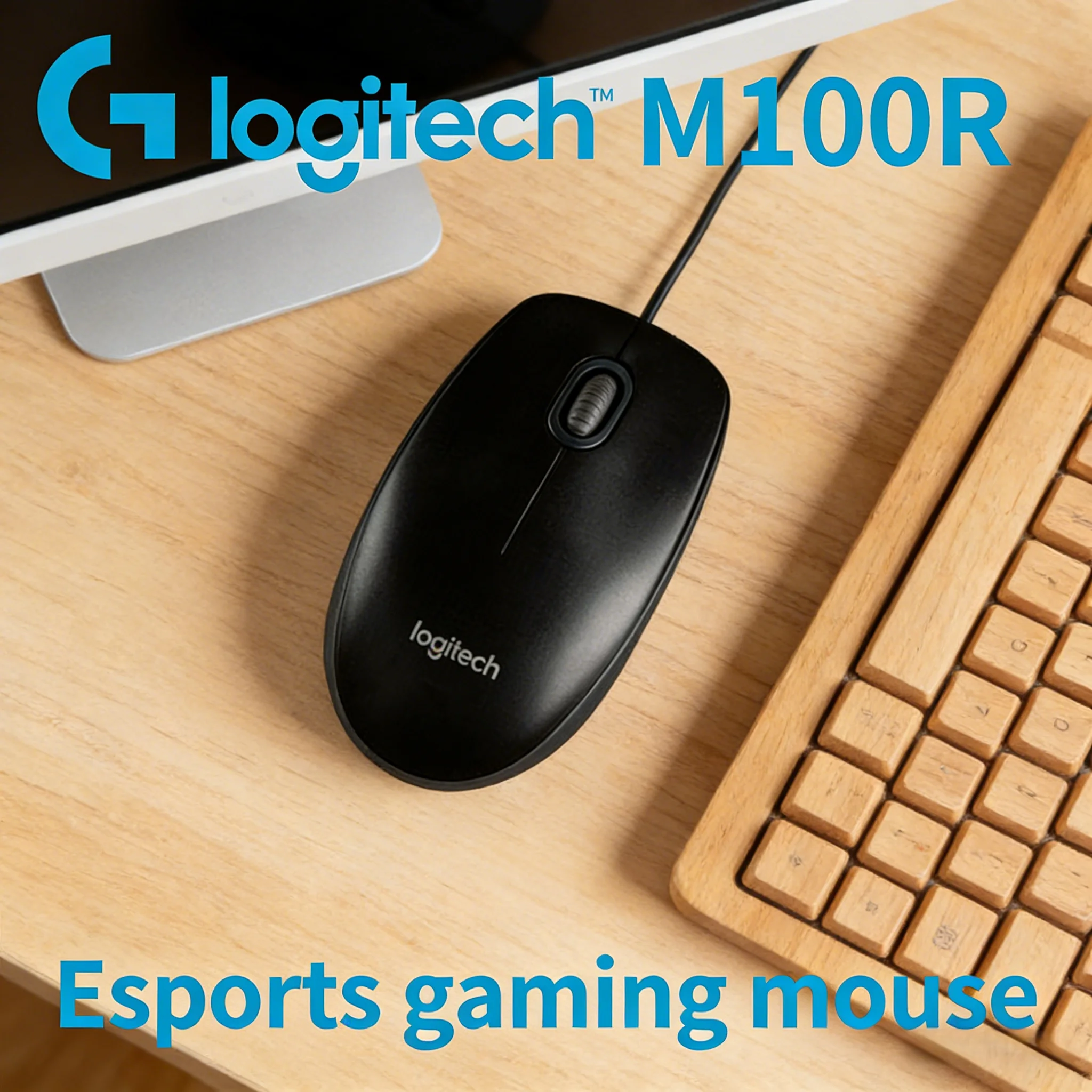 

Проводная мышь Logitech M100R, 1000 DPI, оптическое отслеживание, для левшей и правшей, для ПК, ноутбуков, офиса, дома, повседневного использования