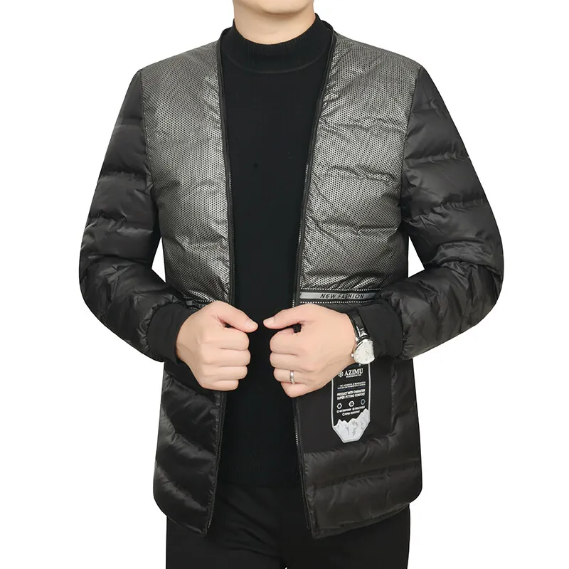 Men's Detachable Liner Hat Puffer Coats Business Casual Hooded White Duck Down Jackets Winter Outwear Windproof Top Parka